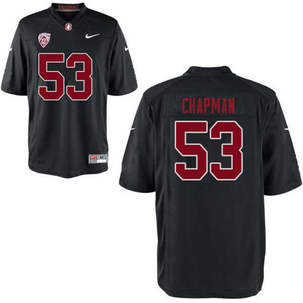 Men #53 Jack Chapman Stanford Cardinal College Football Jerseys Sale-Black